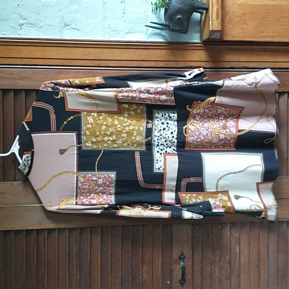 Zara TRF geometric patchwork chain print Retro mod shift dress size medium - Picture 10 of 10